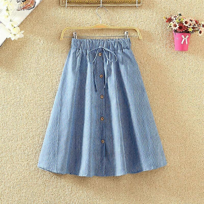 New Arrive High Waist A-Line Skirt with Button Front Drawstring and Pleats, Elegant and Perfect for All Occasions (150 characters)