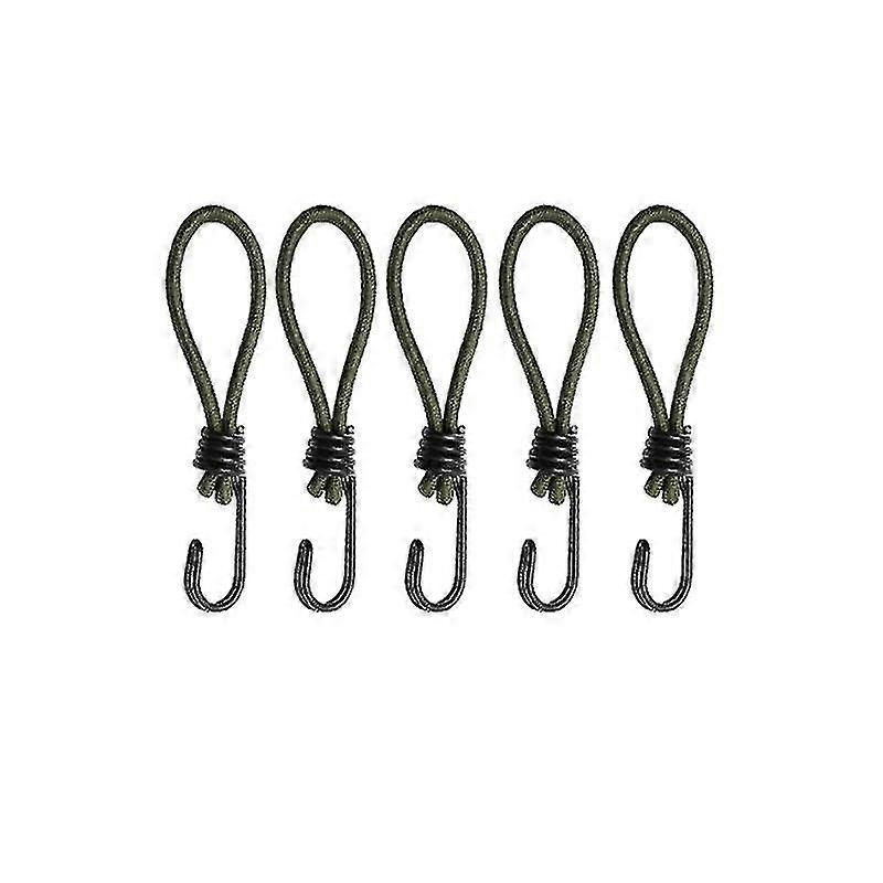 20PCS 15cm Camping Tent Fixation Elastic Stretch Rope Cord With Hook