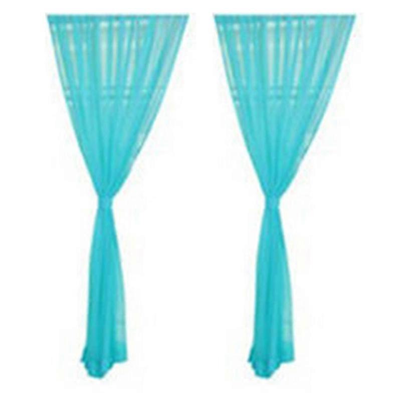 2 Pcs Pure Color Tulle Door Window Curtain Drape Panel Sheer Scarf Valances