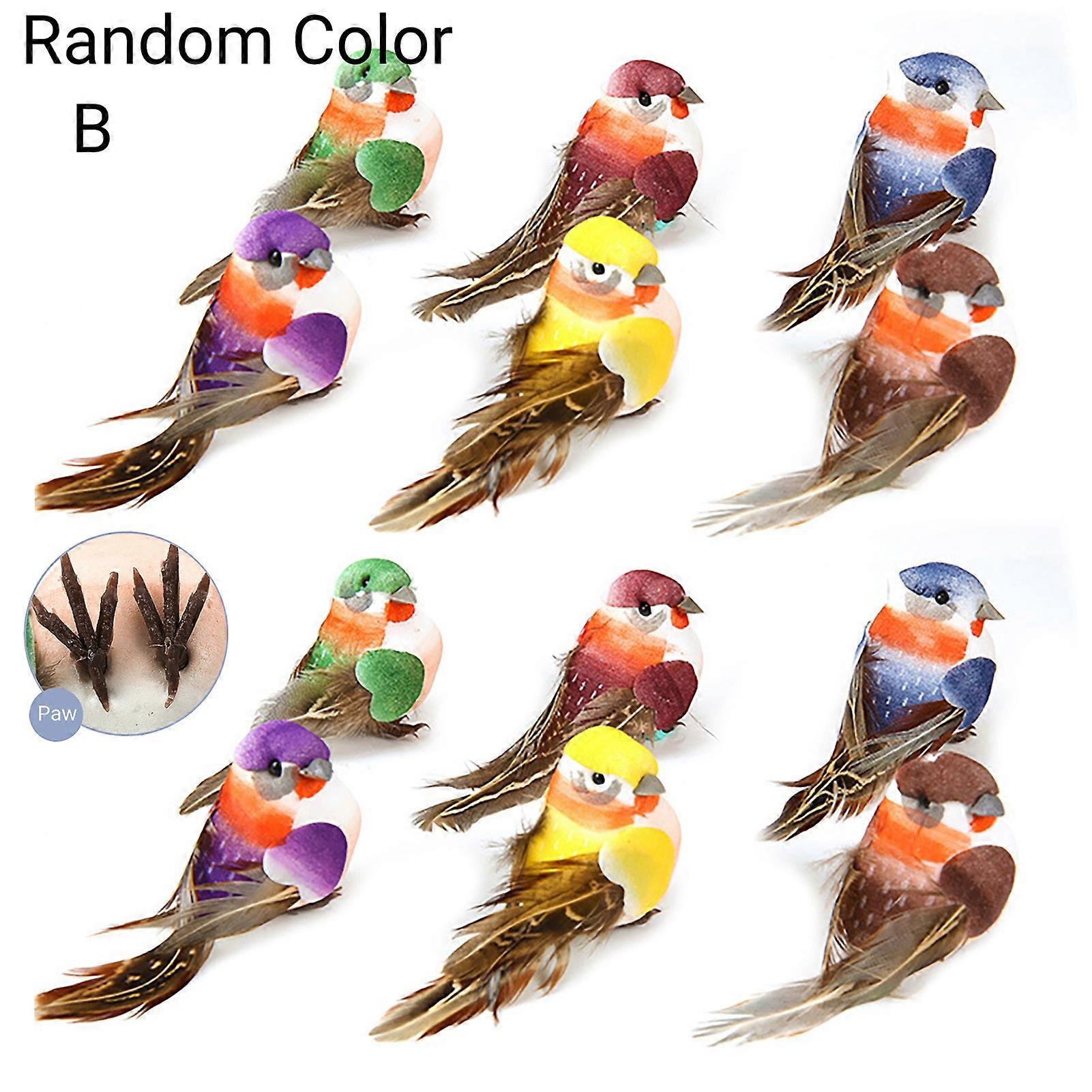 12Pcs Simulation Foam Bird Eye-catching Realistic Mini Christmas Tree Ornament Artificial Foam Bird for Home Decor
