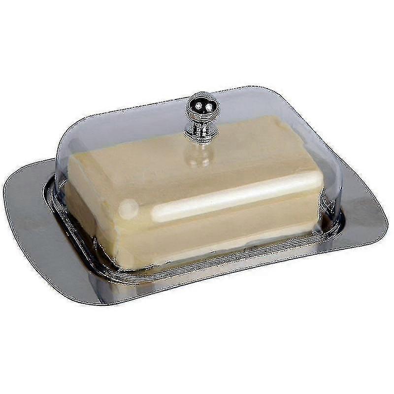 Stainless Steel Transparent Butter Box Bread Box Container Cheese Server Storage Tray