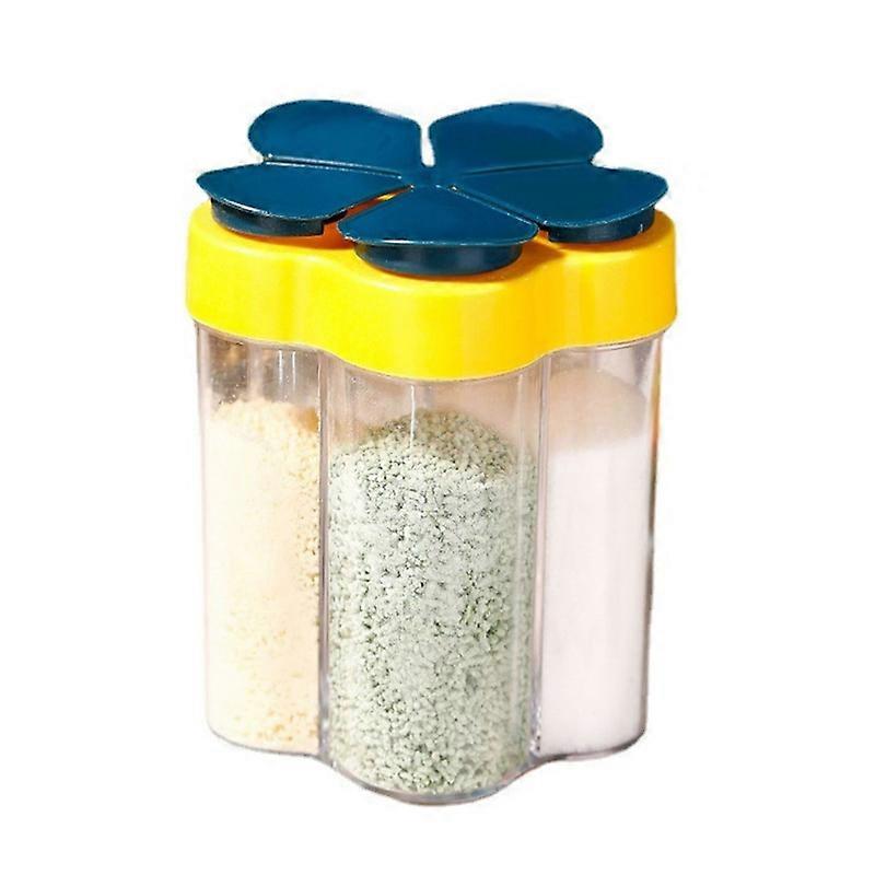 Seasoning Bottle 5-in-1 Transparent Multi-grid Sealed Space-saving Moisture-proof Flip-top Multi-function Salt Sugar Spice Jar Kitchen Tool Cooking Ga