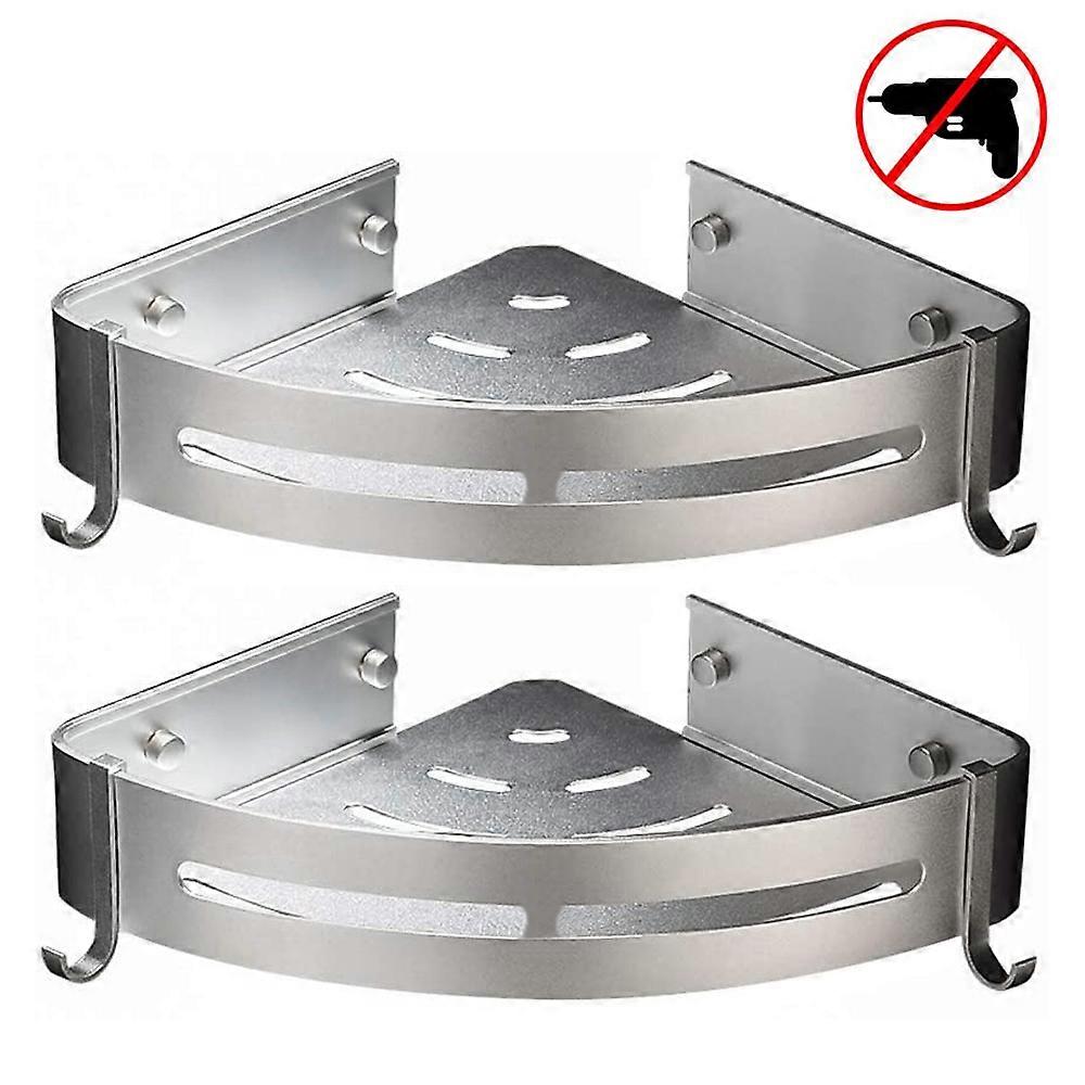 Shower Corner Shelf Shower Caddy - Removable Hooks Basket Organizer