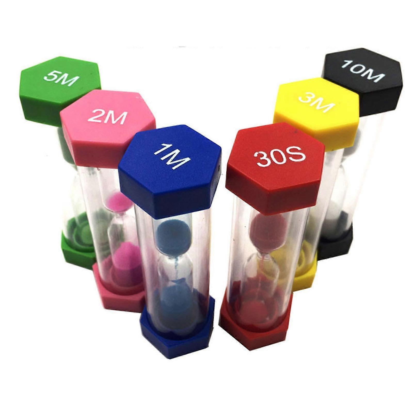 Sandtimer Set 6 färger Barn Timglas Sandglas- Sandklocka Timer 6 Pack