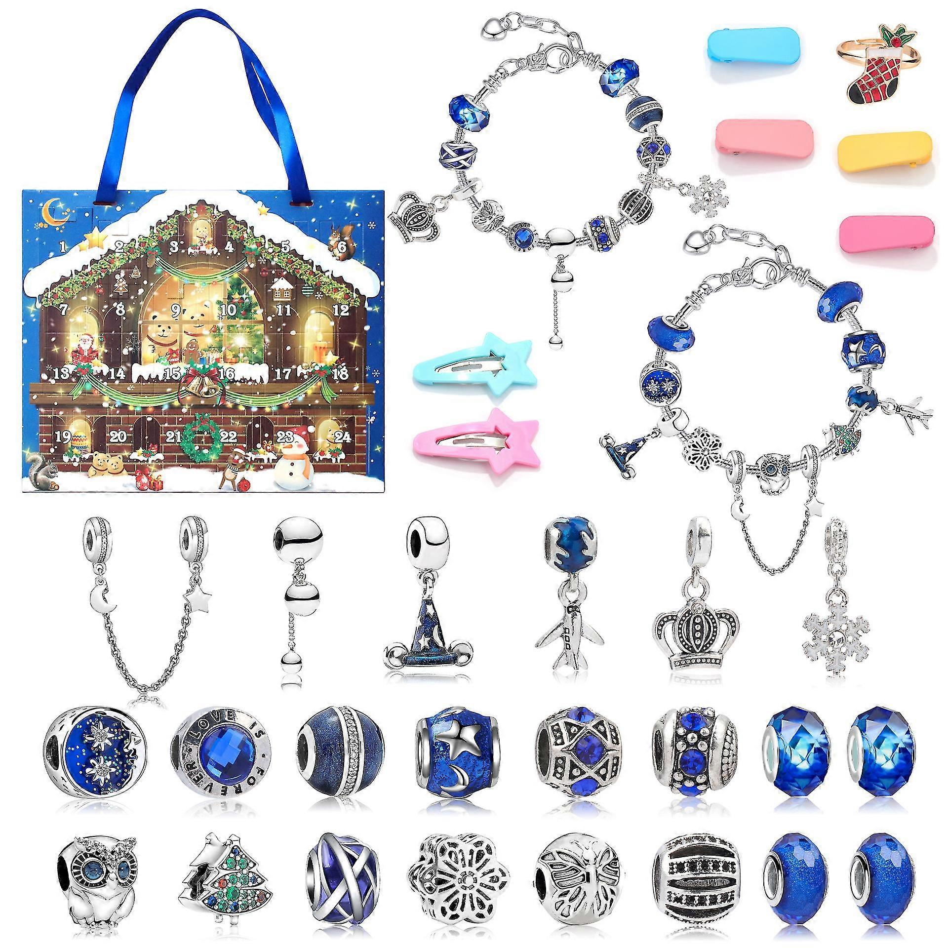 Ημερολόγιο Advent - 24 εξαρτήσεις βραχιολιών πλέγματος, παιχνίδια δώρων κοριτσιών Χριστουγέννων για τα εφηβικά κορίτσια Παιδικά γενέθλια --