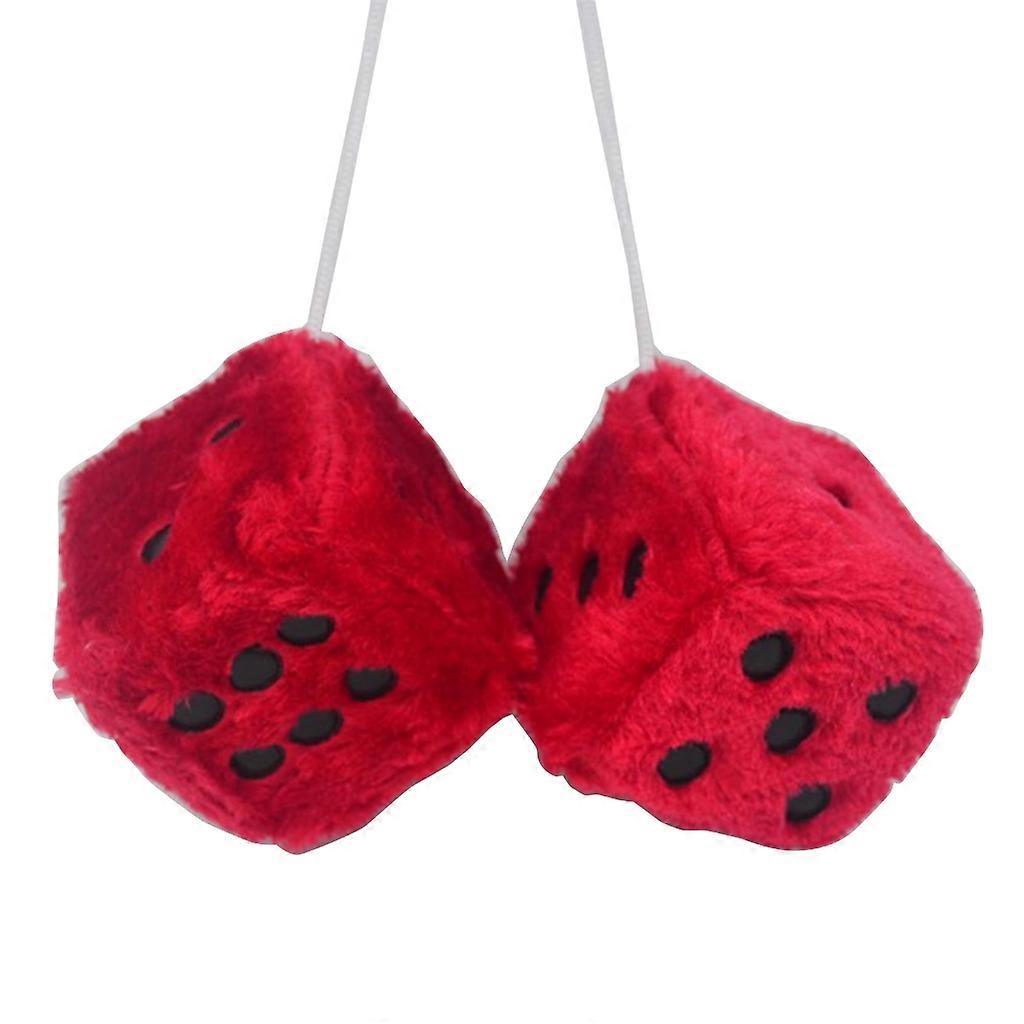 Fuzzy Plush Dice Car Interior Hanging- Ornament Decoration Square Dice Pendant