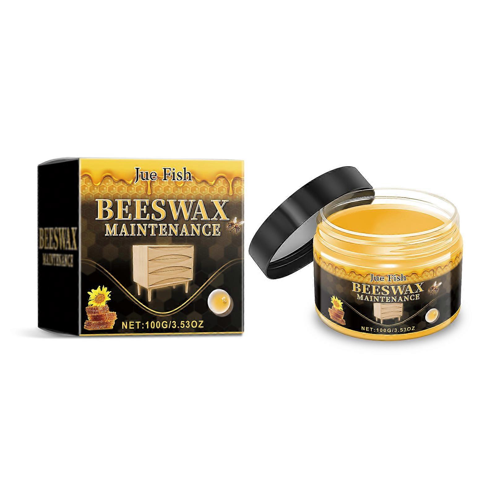 Natural Beeswax Furniture Polish Paste - Multi-Purpose 100g for Dust & Stain Protection, Scratch Repair, and High-Gloss Finish for Wooden Furniture