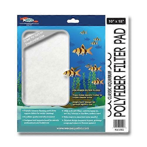 Weco Products 经典水族箱聚纤维过滤垫，白色，每个 1 个/10 英寸 x 18 英寸