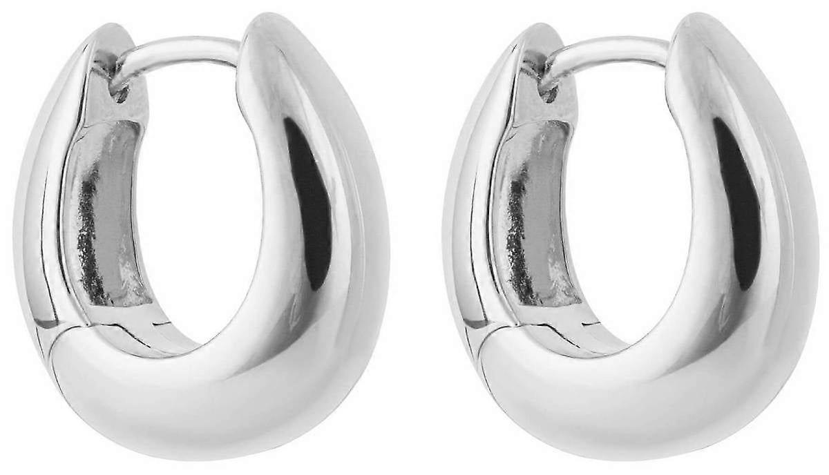 Beginnings Rounded Huggie Hoop Earrings - Silver