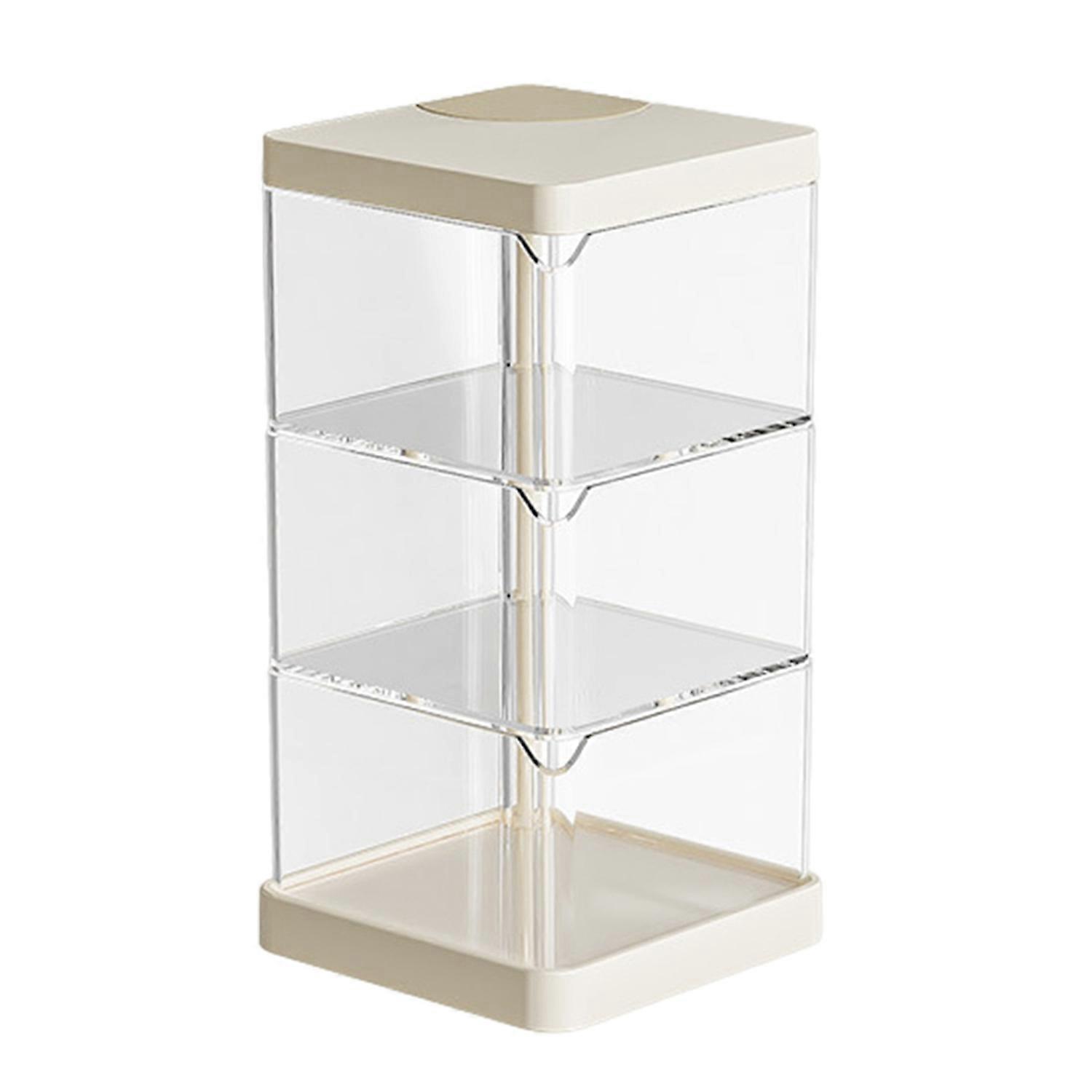 Transparent Cosmetic Storage Box Breathable Moisture-Proof U-shaped Rotatable Organizer Multi-layer