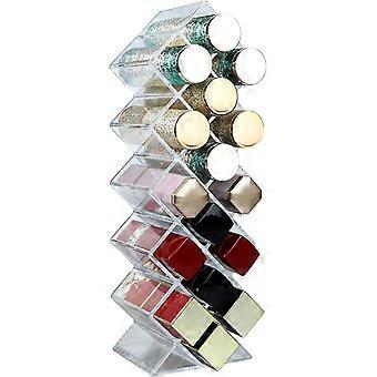 Lippenstift-Organizer, Acryl-Lippenstifthalter, klares Lipgloss-Loch, 16 Plätze Lipgloss-Organizer, Aufbewahrungskoffer Display-Ständer (Lippenstifthalter, 16 Schlitze)