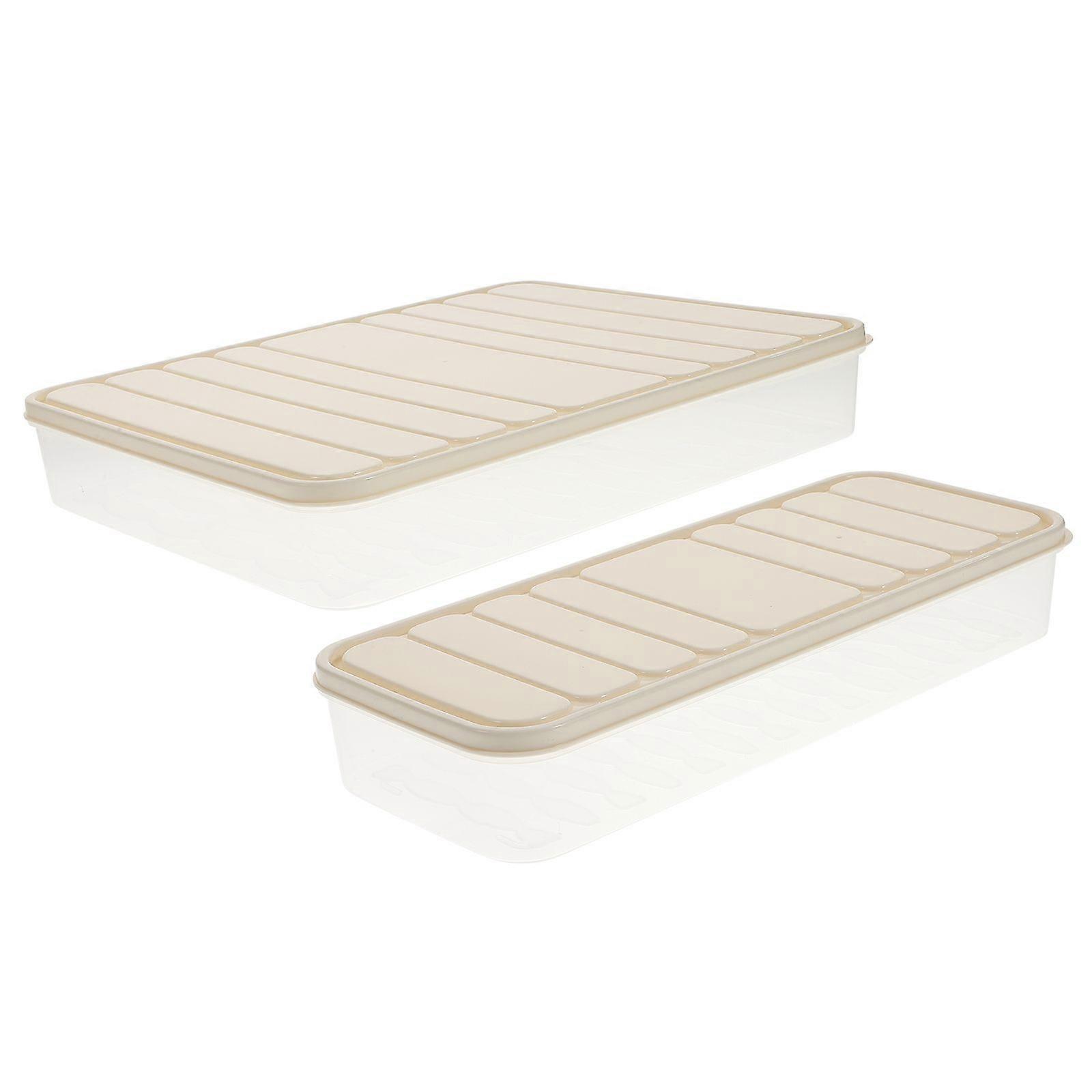 2Pcs Plastic Boxes for Kitchen Refrigerator Organization Food Storage Container