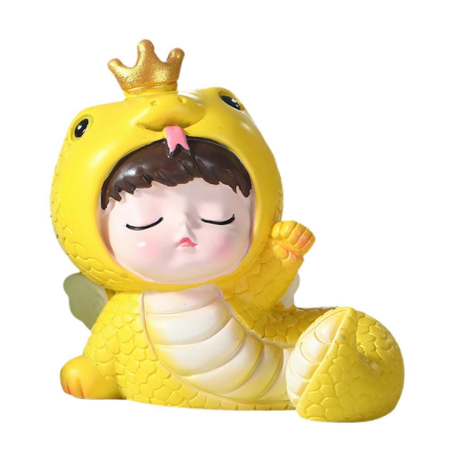 Chinese New Year Cartoon Snake Figurine for Car Dashboard Decor Multipurpose Style A