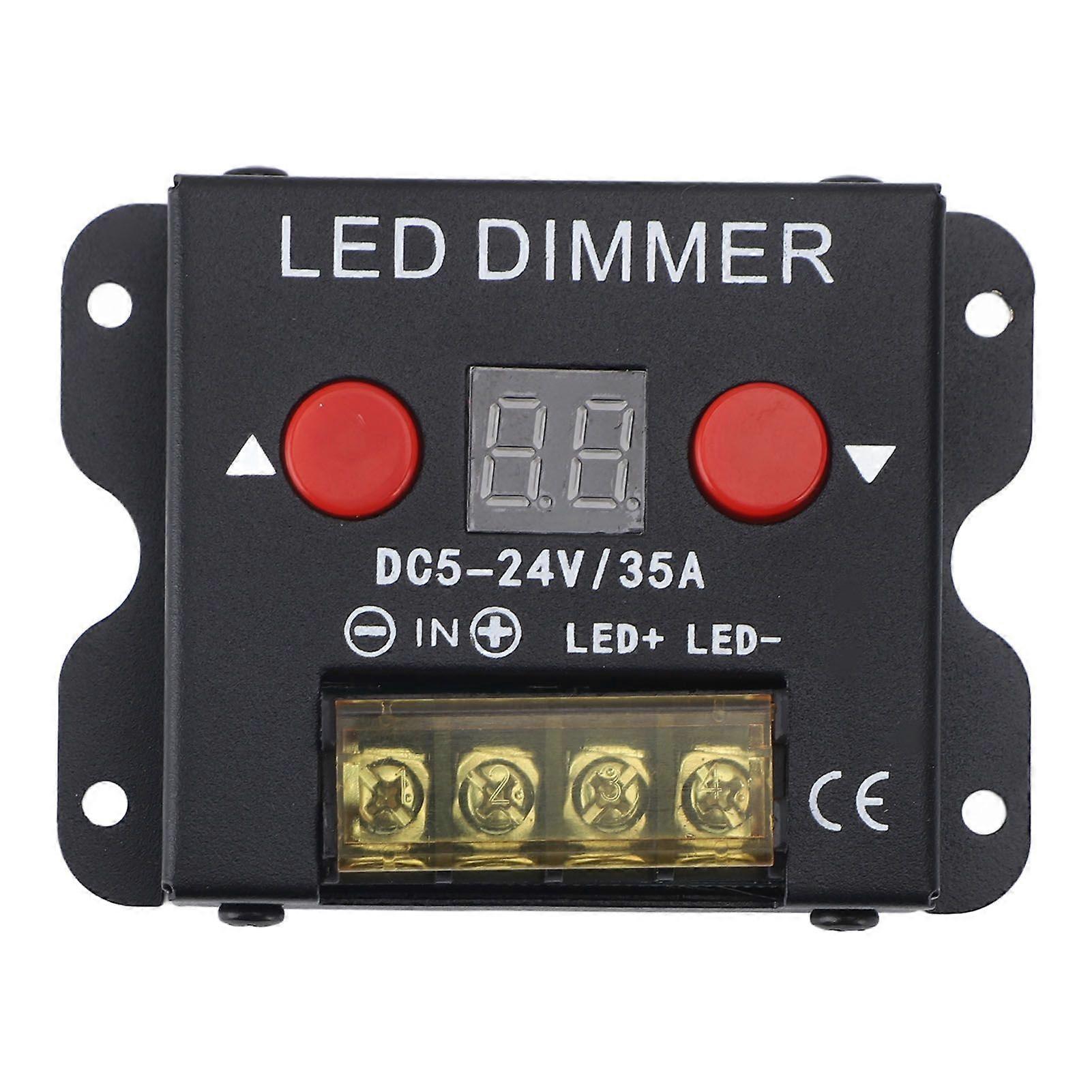 LED Light Strip Dimmer DC 524V 35A PWM Dimming Controller with Digital Display Metal Shell for Home Commercial Use