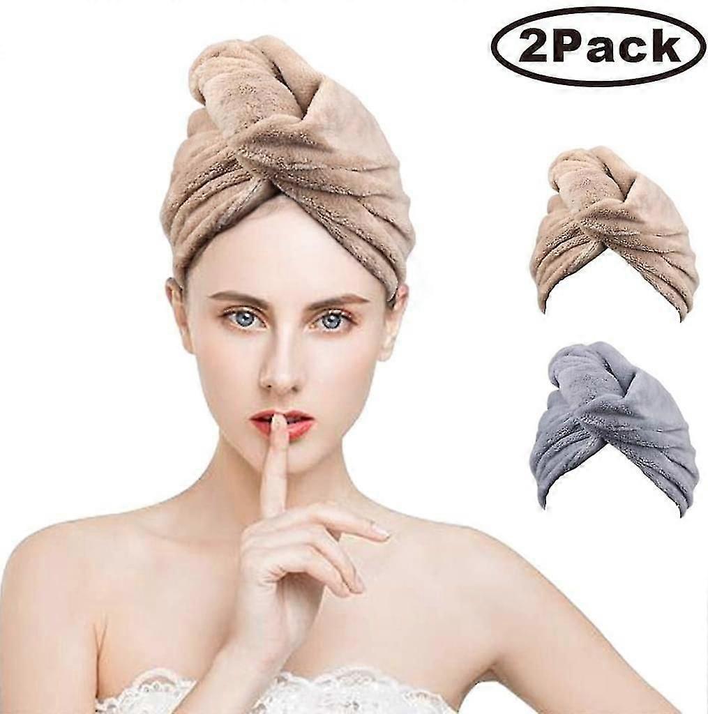 Quick Dry Thickened Wrap Turban - Hair Drying Towel With Button For All Hair Types