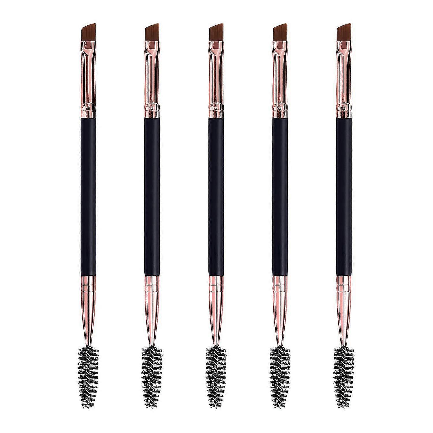 5 Pack Eyebrow Brush, Spoolie Brush And Angled Brow Brush Eyelash Brush For Eye Makeup