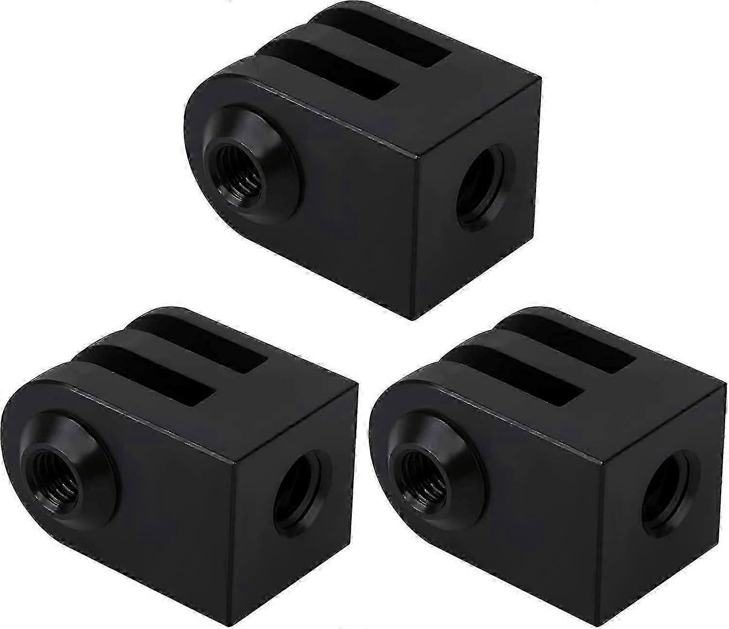 3 stk. stativmonteringsadapter til Gopro, aluminiumstativmonteringsadapter 1/4 skrue actionkamera stativmontering sort kameramontering