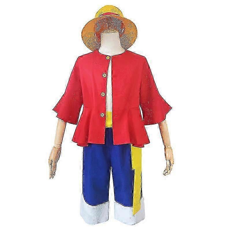 アニメワンピースルフィコスプレ衣装ハロウィンカーニバル帽子スーツ、ハッピーH