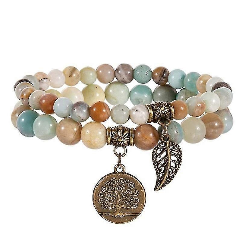 Tree of Life Leaf Pendant and Lucky Bracelet Set, Perfect Gift Idea