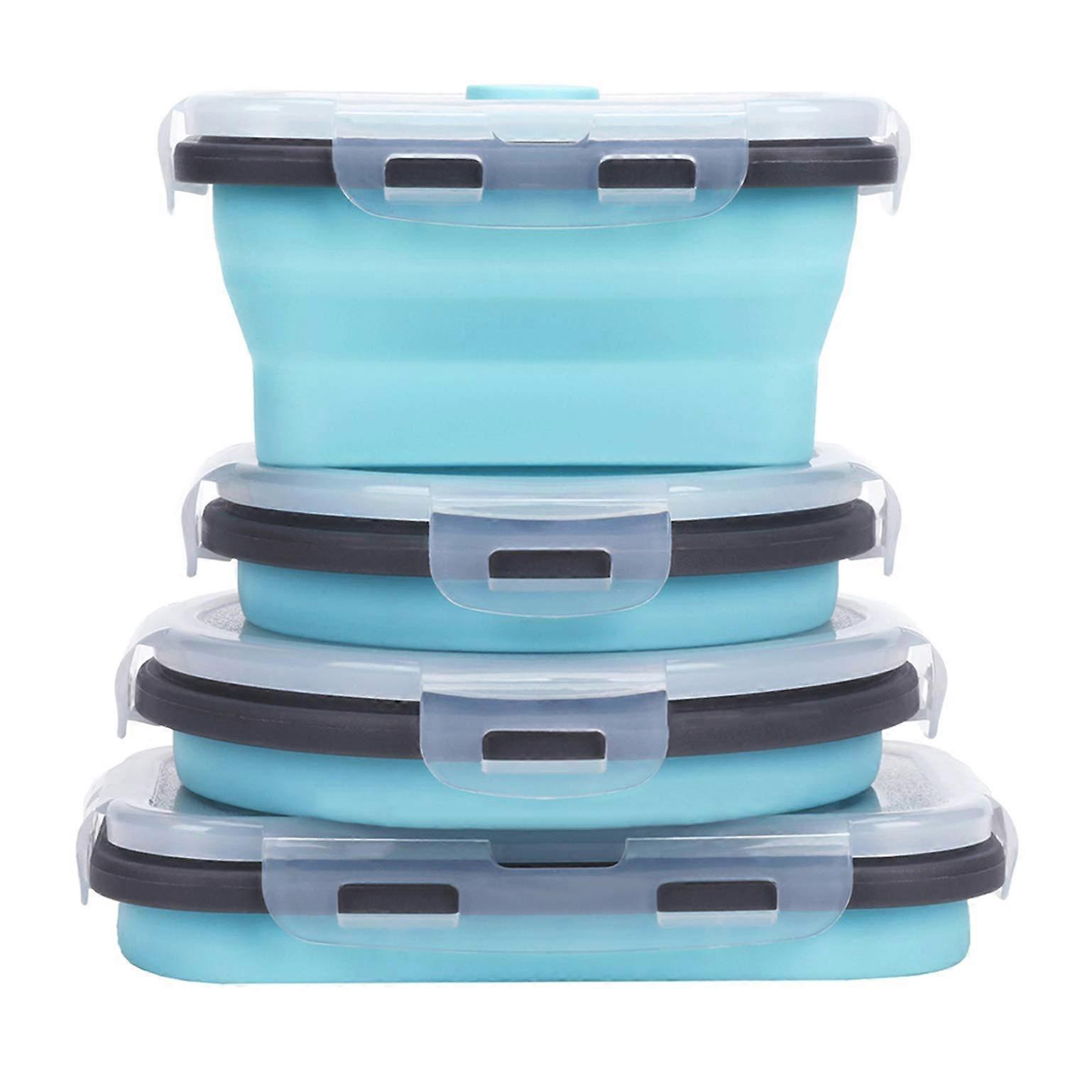 Collapsible Food Containers 4-Pack Airtight Microwave-Safe Storage Set