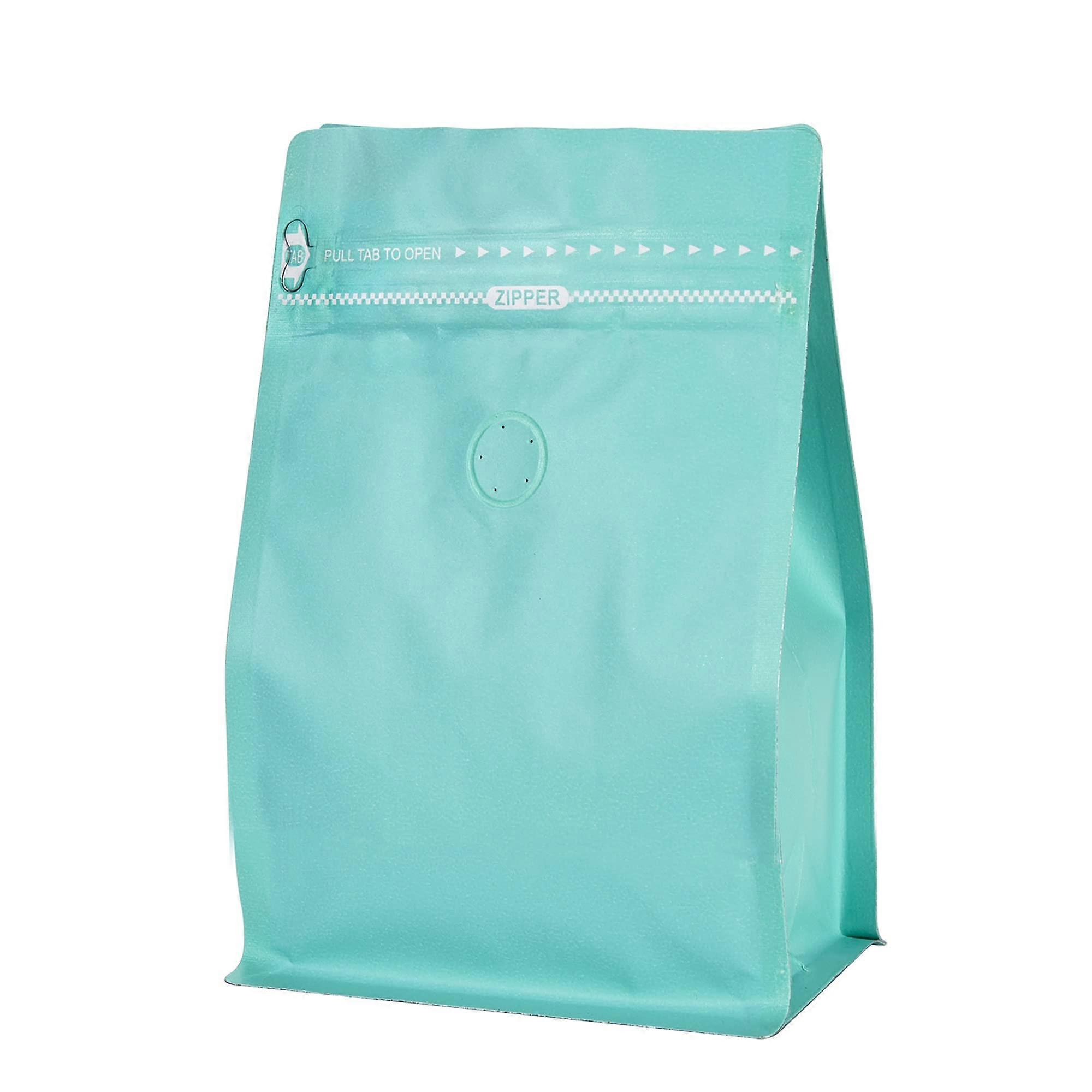 Blue Kraft Coffee Bags with One Way Valve, 12 oz Size, Eco-Friendly Material, Resealable Closure for Freshness