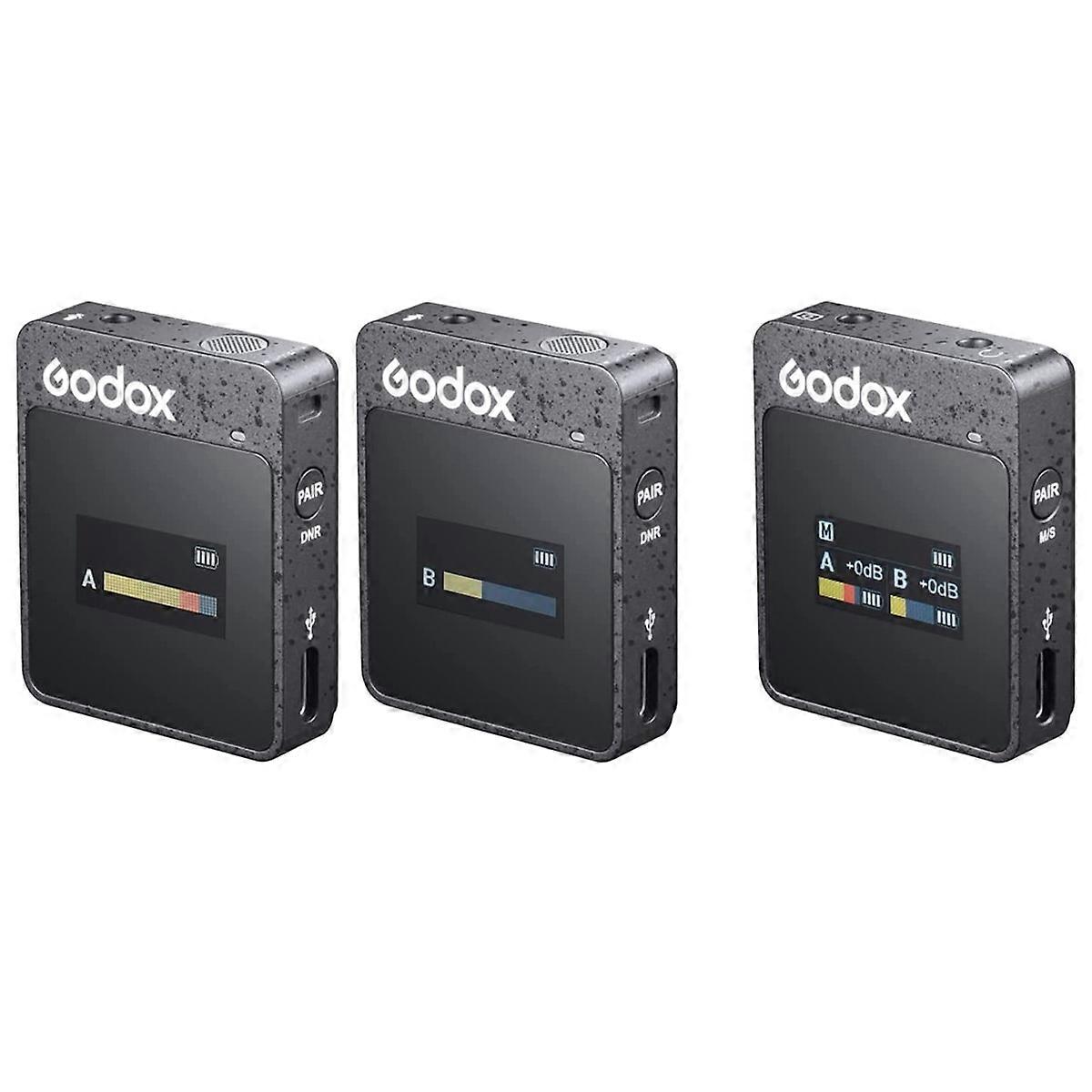 Godox MoveLink II M2 Wireless Lavalier Mikrofonsystem mit 2 Sendern und 1 Empfänger für DSLR-Kameras und Camcorder