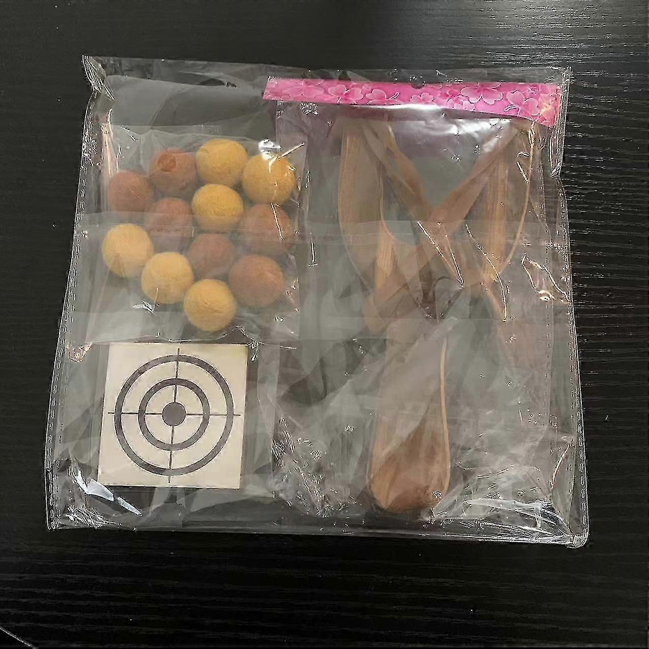 Outdoor Hunting Slings Catapult Wooden Handle Slings Game Shooting Target Set