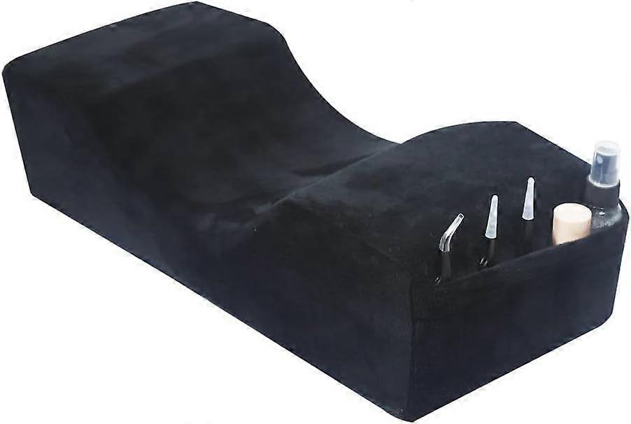 Cuscino cervicale per extension ciglia da salone - Comodo cuscino in memory foam di velluto per proteggere il collo, nero