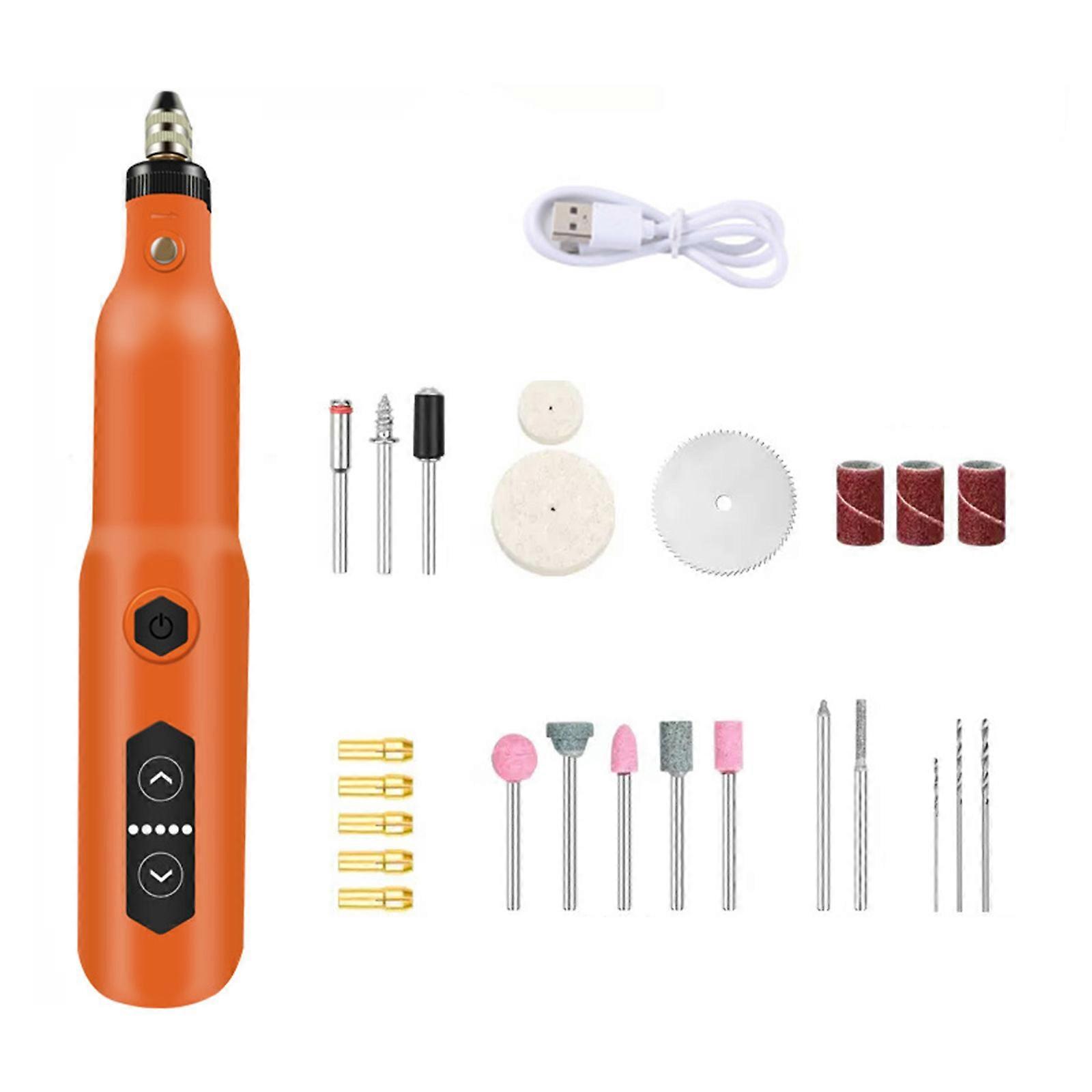 Ergonomic Handle Wireless Multifunction Tool Set 5 Speed Adjustable for Grinding Polishing with LED Light & Accessories
