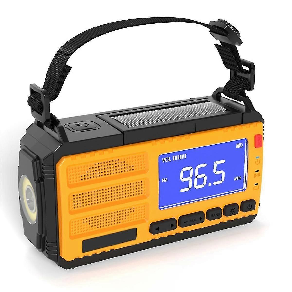 Hand-Cranked Generator Radio with Digital Display and Multi-Function 10000MAh Emergency Solar Radio