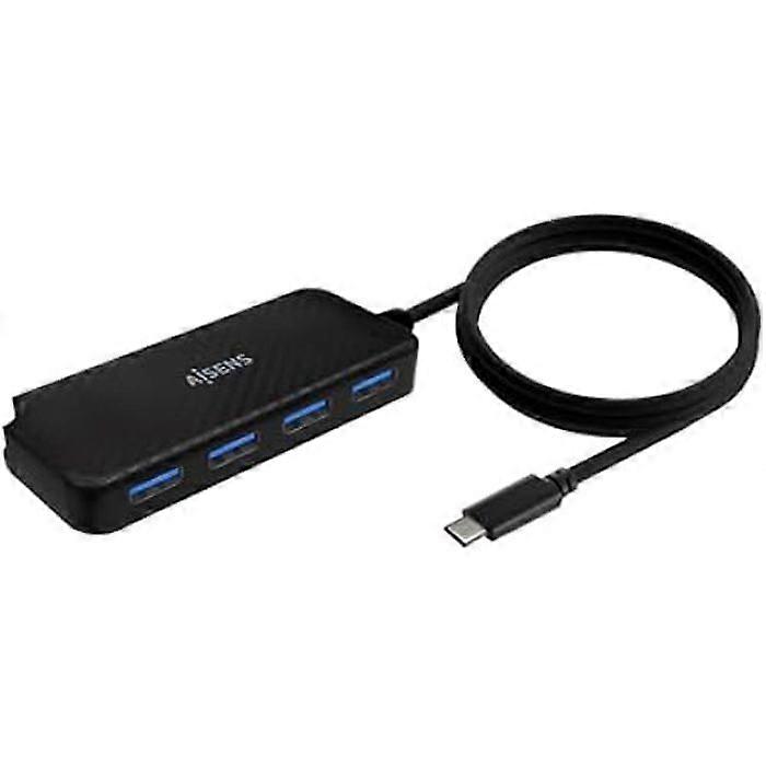 AISENS A109-0716 USB 3.1 USB-C Hub, USB-C/M-4X Typ A/H, Schwarz, 60 cm