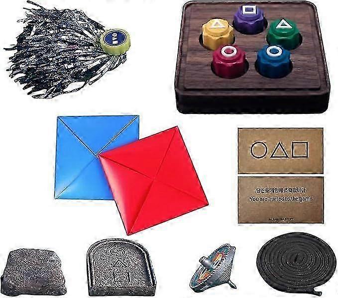 Korean Traditional Play Game, Gonggi Jack Stone Pebbles Set with Round Case, Stone Catching Game Kit