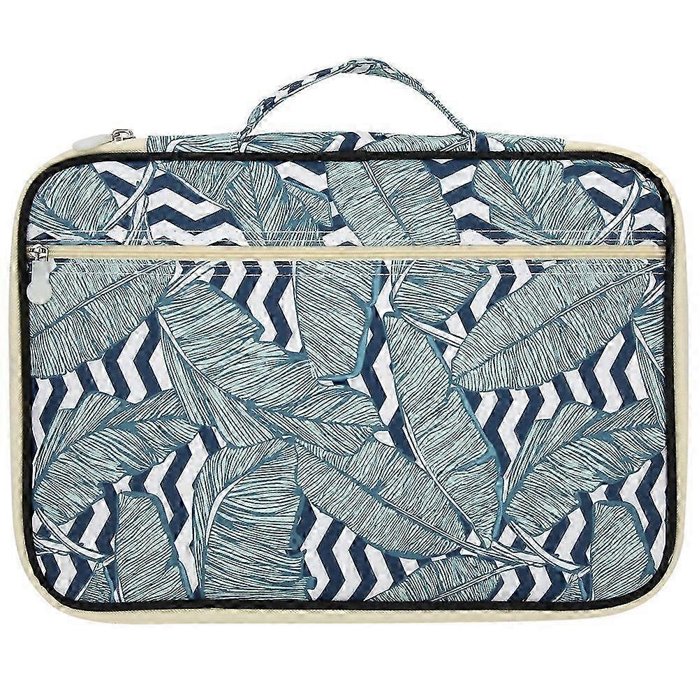 A4 Multi Function Briefcase File Folder Meeting Document Organizer Office Supplies(Banana Leaves 35x25x3)