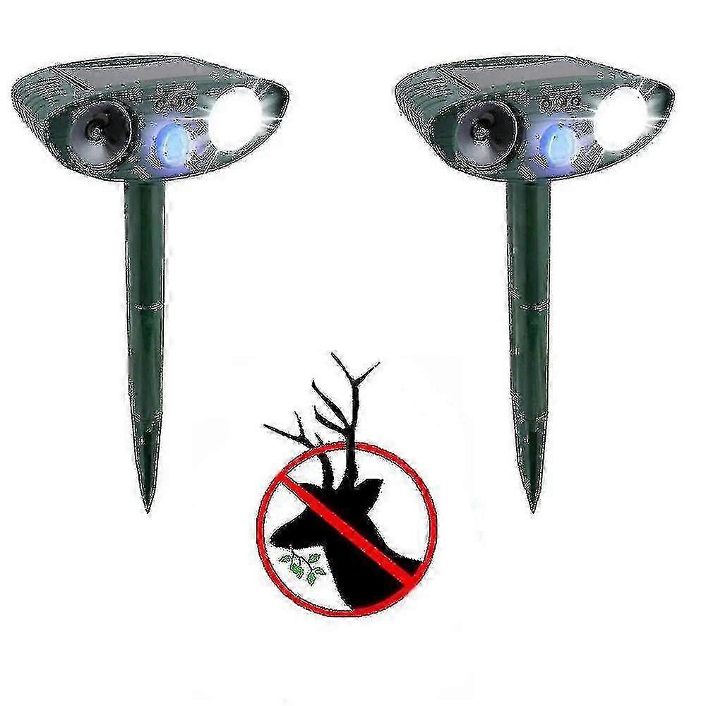 2025 Ultrasonic Deer Repeller - Pack Of 2 - Solar Powered - Get Rid Of Deer In 48 Hours