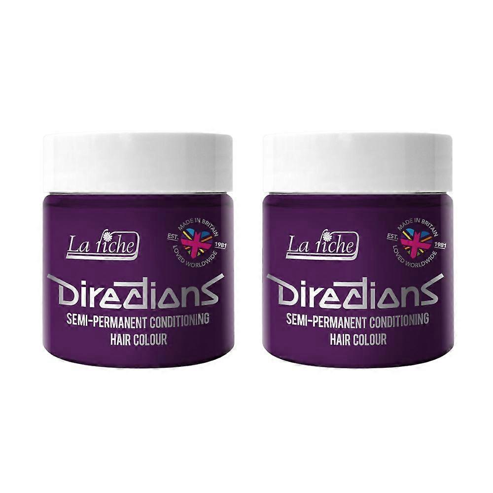 2 x La Riche Retninger Semi-Permanent Hårfarve 100ml Bøtter - Blomme