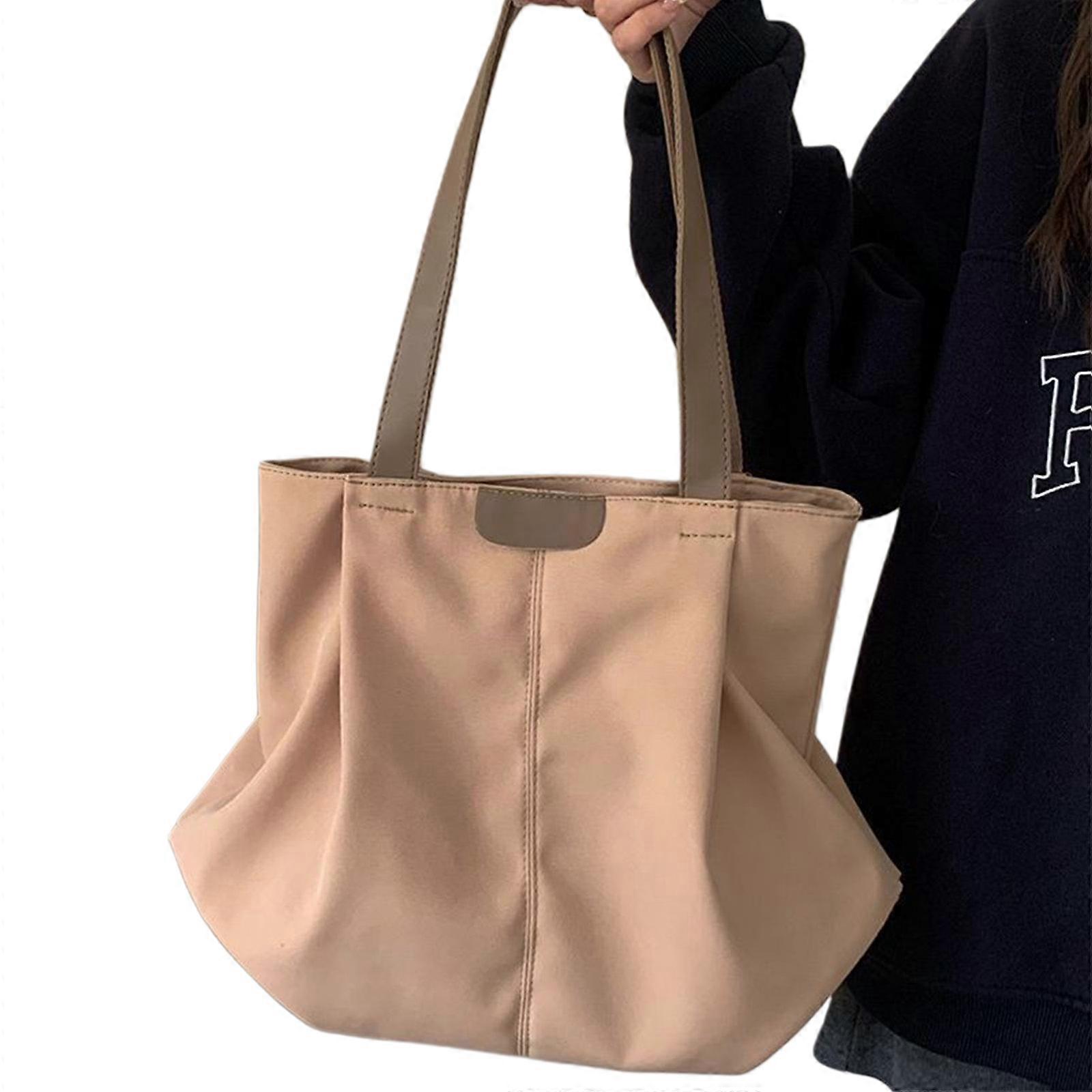 Durable and Versatile Canvas Handbag for Ladies Shoulder Bag Suitable for Everyday Use and School Light Brown