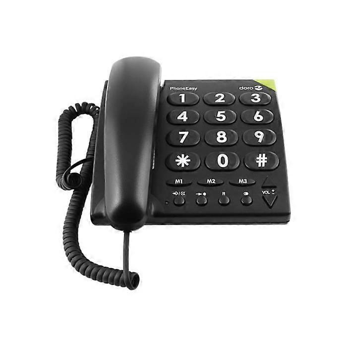 DORO PhoneEasy 311c Landline Phone - Black - Large Buttons - 13 Memory Keys