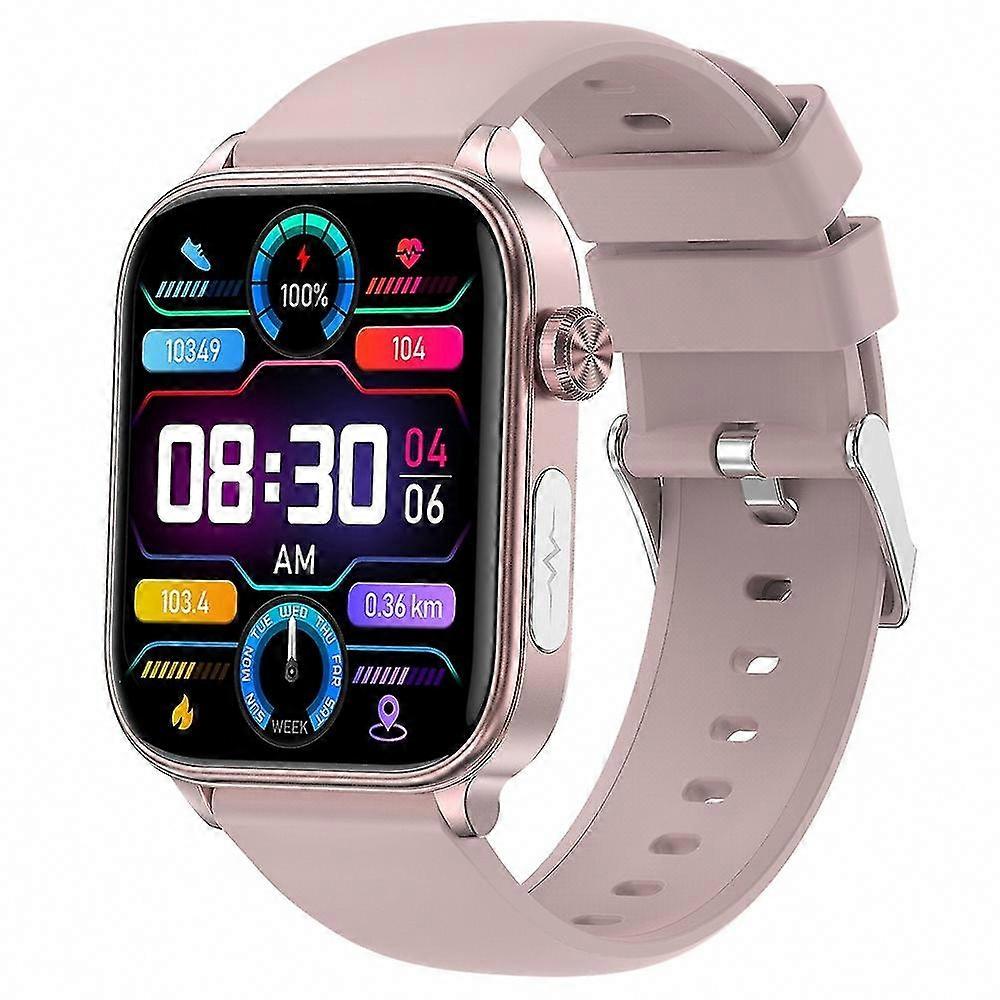 ECG Heart Rate Fitness Tracker Smart Watch with Bluetooth Calls and Silicone Band - Brand ET570 1.96" Display