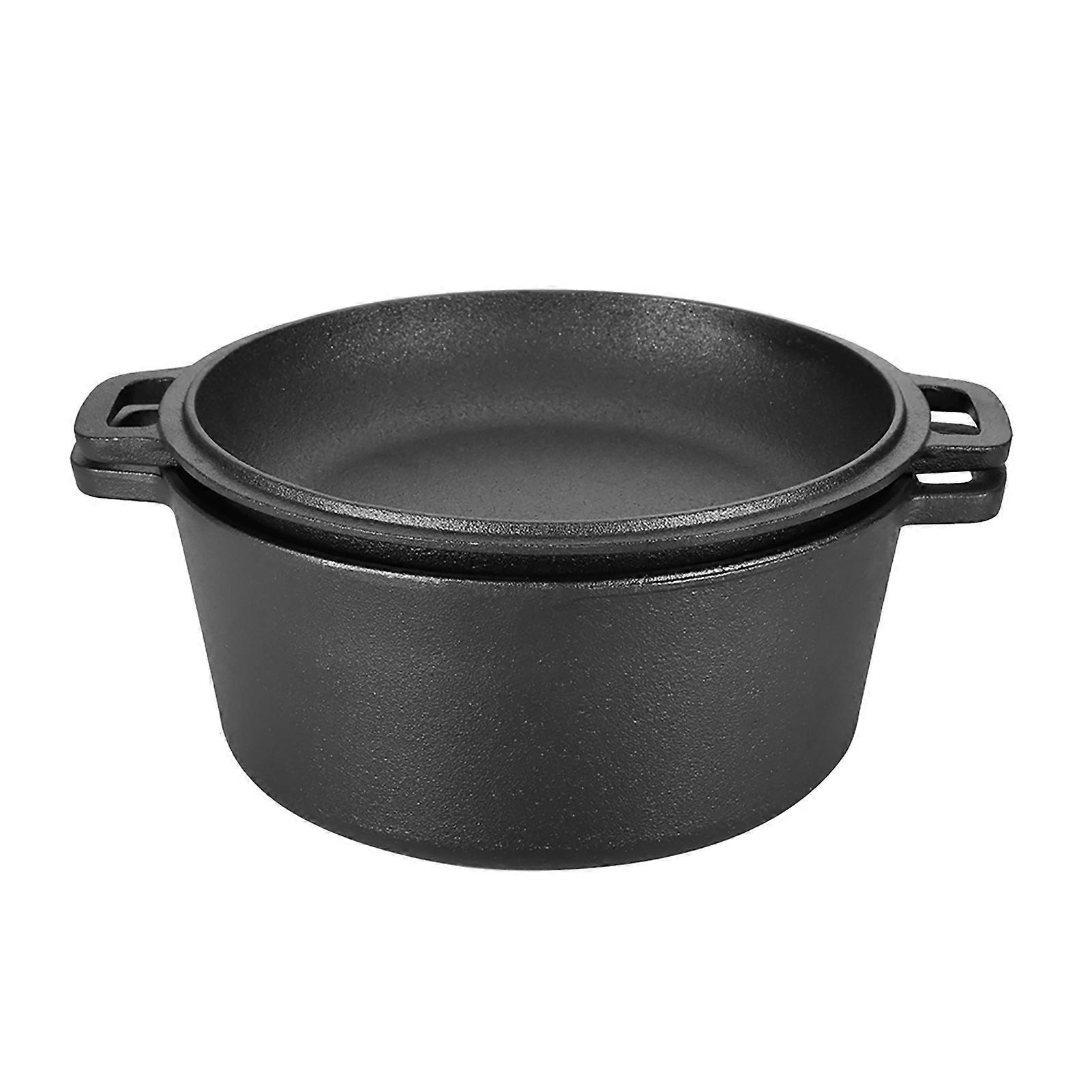 2-in-1 combination oven in seasoned cast iron with double casserole dish