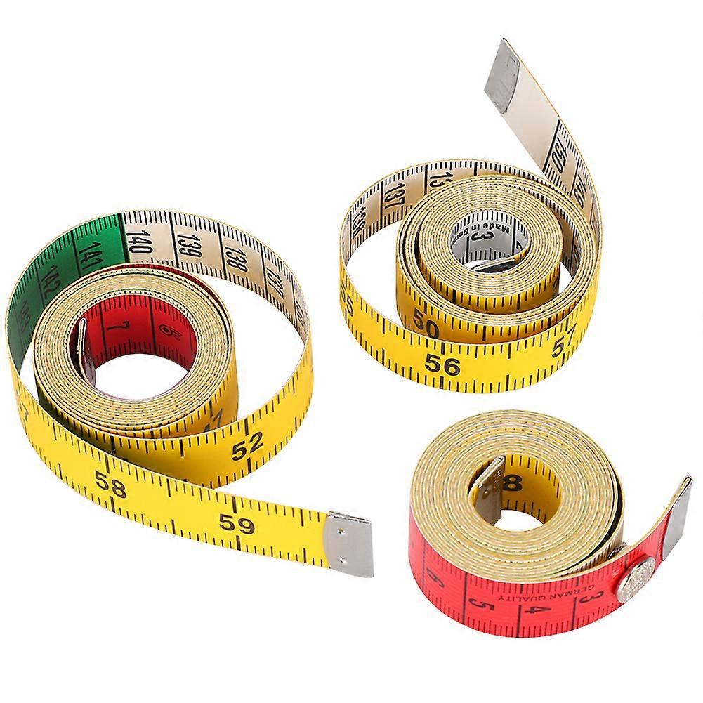 3Pcs Soft Measure Tape Sewing Clothing Tailor Double Scale Color Flexible Body Measuring Ruler