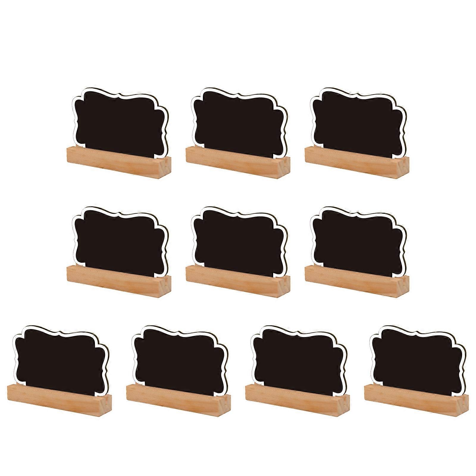 10 Pz Doppia Faccia Lavagna Segno Piccola Lavagna con Supporto In Legno Tavolo Message Board per Scuola Matrimonio Compleanno