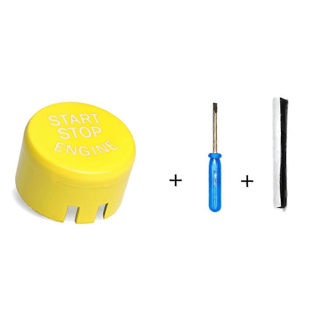 Auto Car Start Stop Engine Switch Button for G/F Chassis All Series Car Models Auto Decoration Cover Cap Yellow