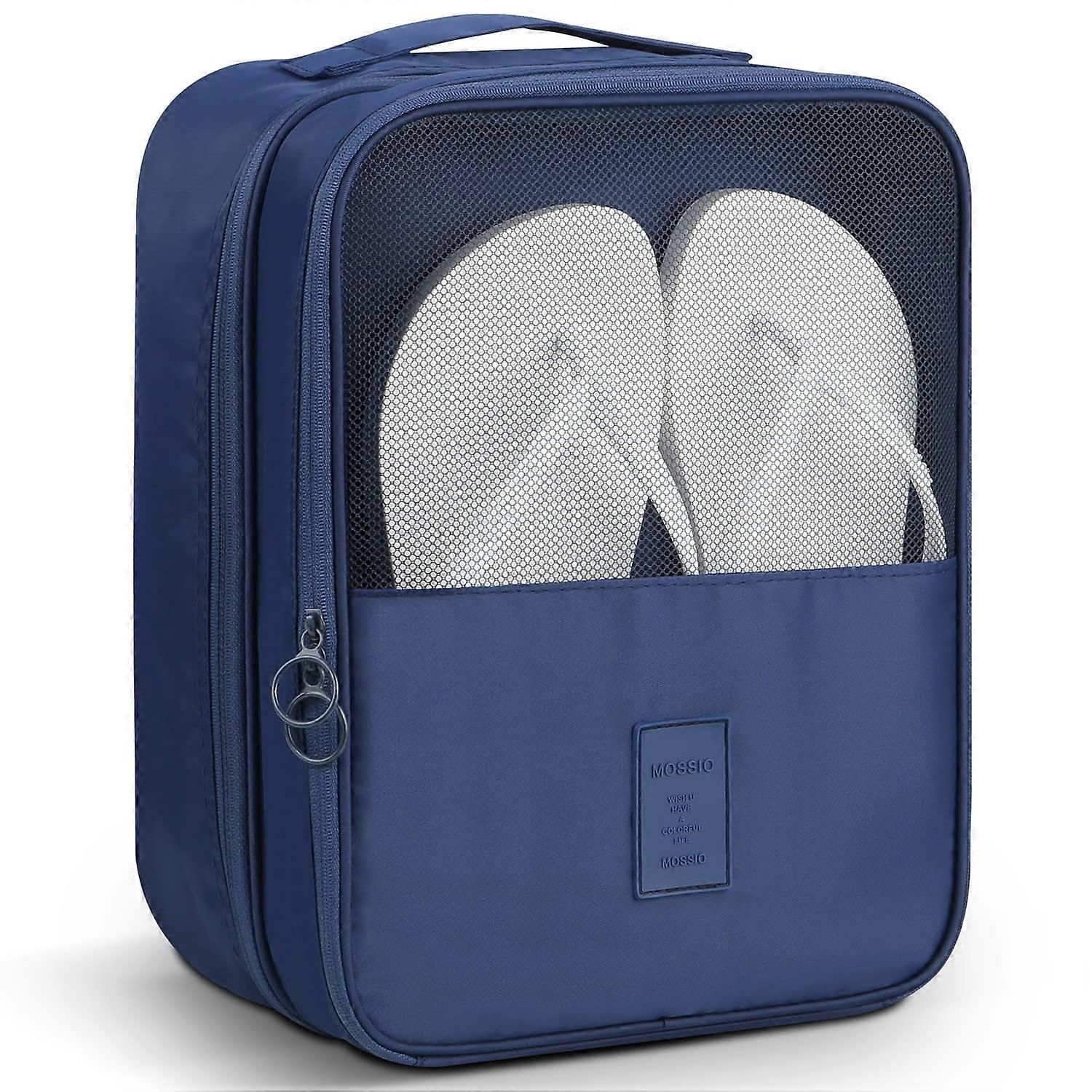 Shoe Bag For Travel And Daily Use, Holds 3 Pairs Of Shoes, Lightweight Fabric, Zippered Storage, Shoe Organizer