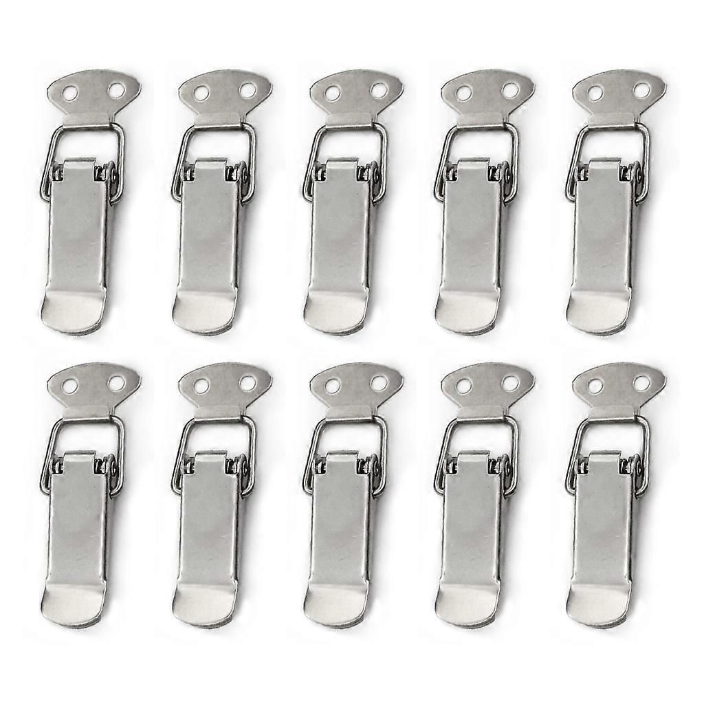 10 Packs Metal Box Hasp Lock Spring Loaded Toggle for Latch Catch for Jewelry Wooden for Case Boxes Metal Hardware Fitti Silver