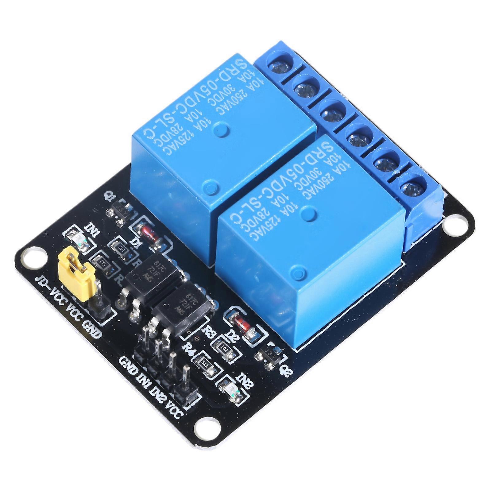 1 قطعة 5 فولت 2 وحدة ترحيل قناتين مع مقرنة بصرية ل PIC ARM DSP AVR أسود
