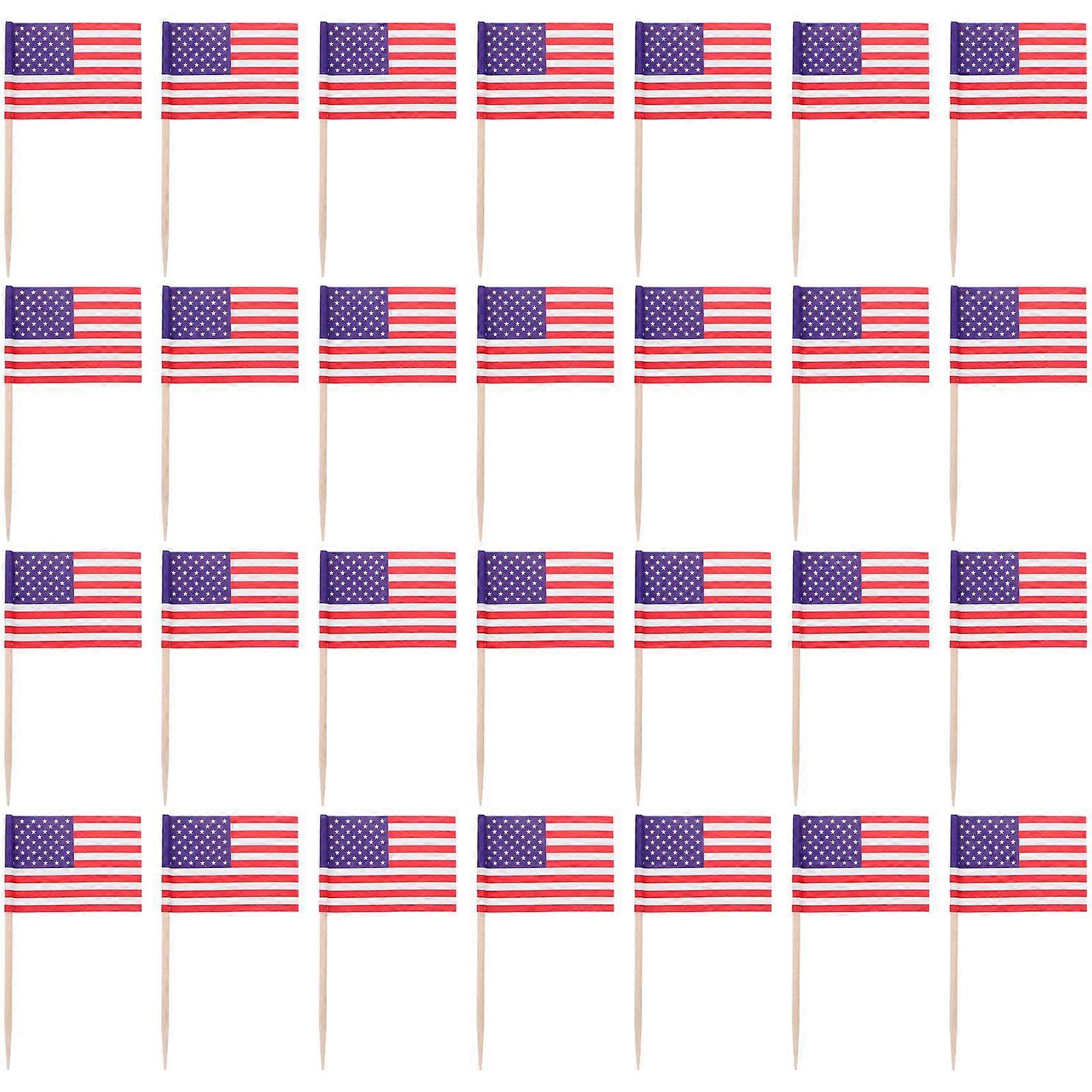 200Pcs Decorative Toothpick Flags Multi-function Cupcake Toppers Delicate Cupcake Decors