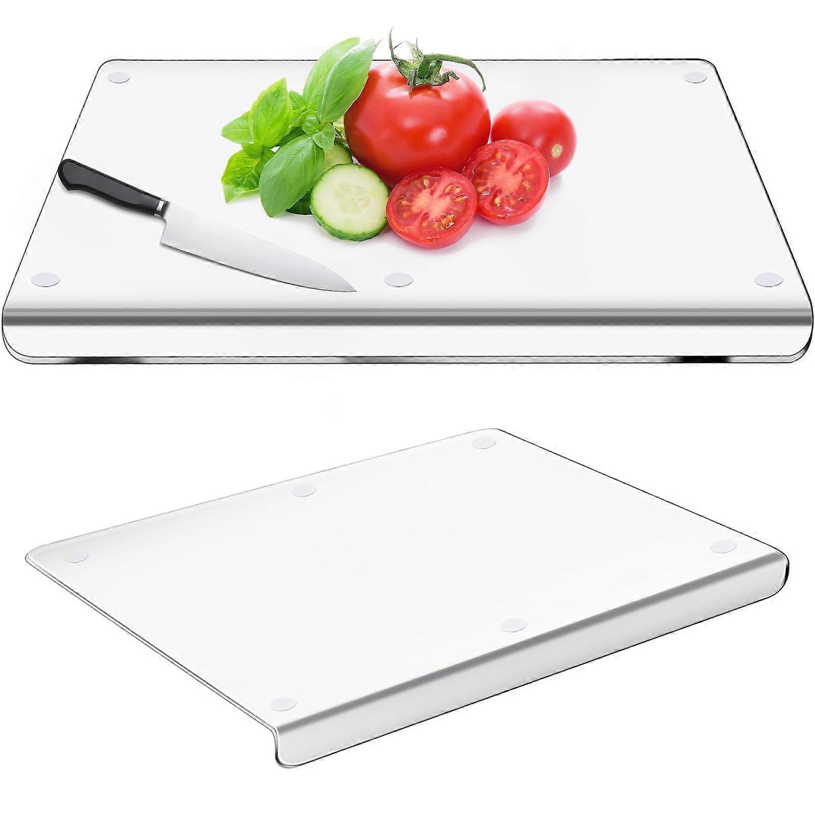 Acrylic Cutting Boards For Kitchen Counter, Food Grade Material, Thicker Clear Design With Counter Lip, Durable Protector