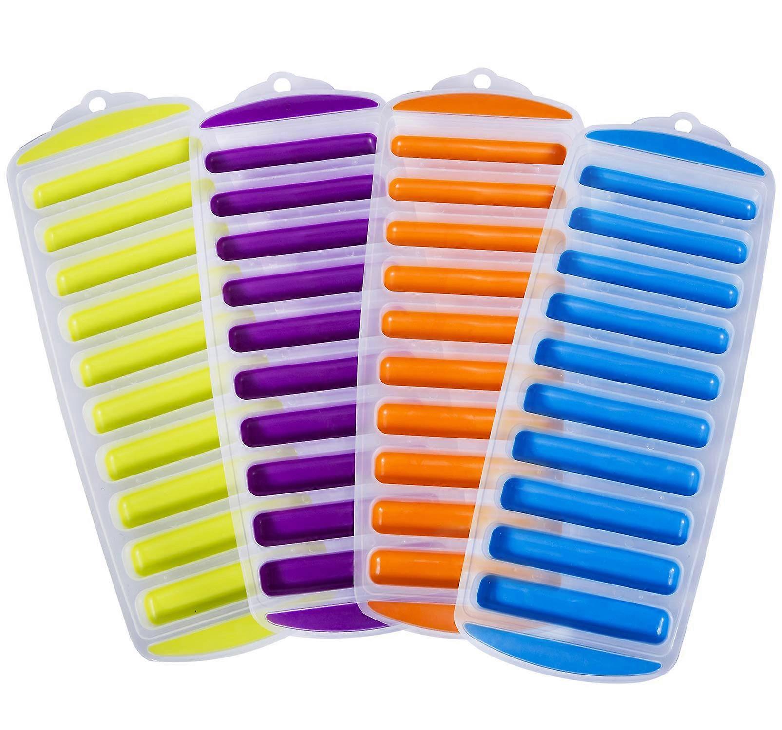 4 Pack Ice Cube Trays, Narrow Water Bottle Ice Cube Tray Stick, Silicone Ice Trays for Freezer