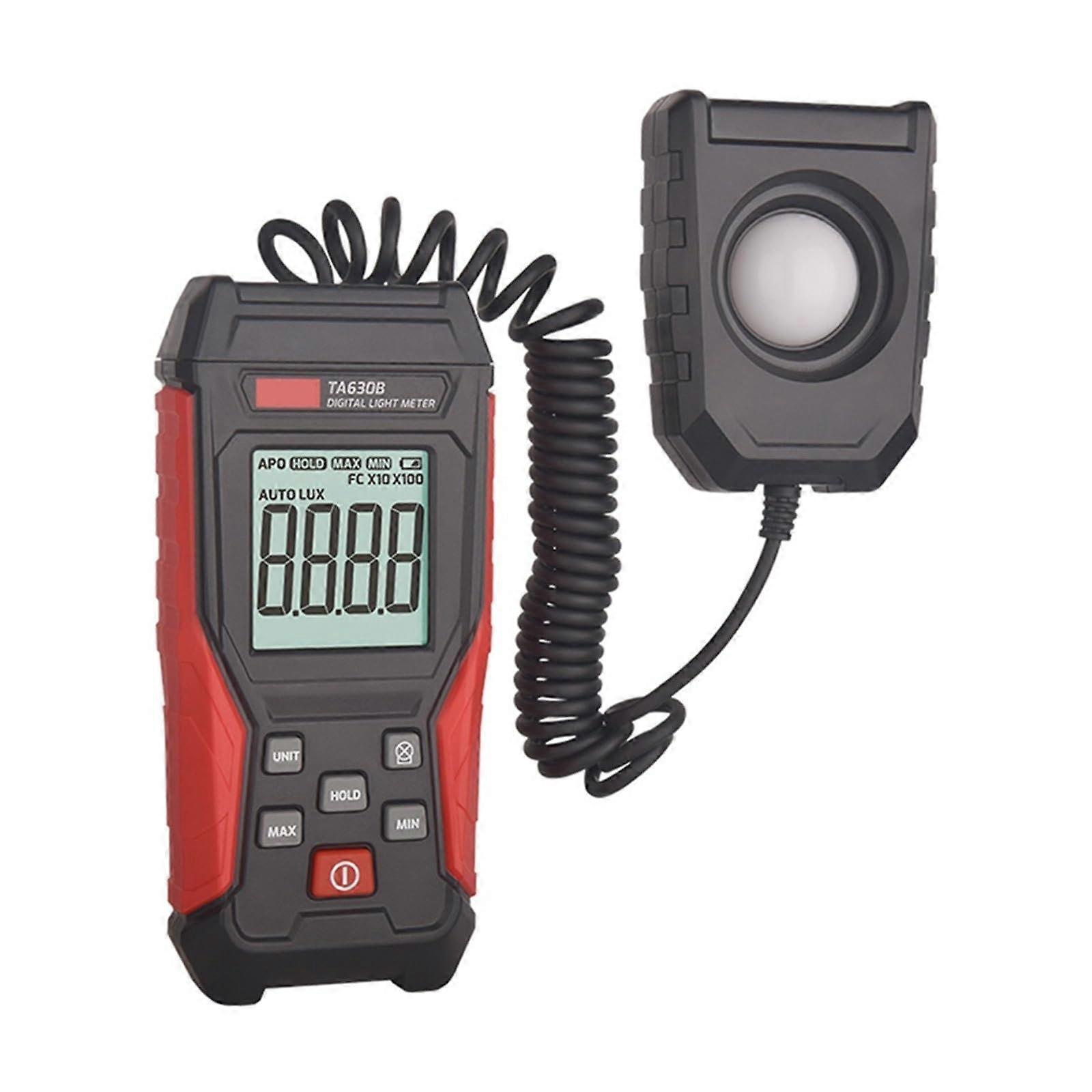 TA630A/TA630B Light Meter Illuminance Lux Meter 0-200,000 Range Flexible Sensor LCD Display Tool (B)