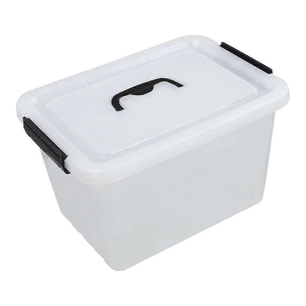 12 Liters Plastic Storage Box Set with Black Handle and Latch, Durable Storage Solution for Organizing Home and Office